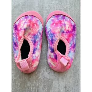 Baby Girl Water Shoes Beach Sand Sock Grip Pink Tie Dye Pool Non Slip 12-18m